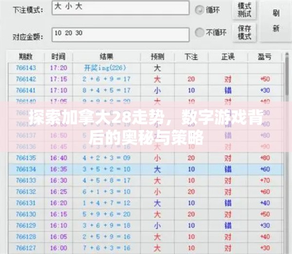 探索加拿大28走势，数字游戏背后的奥秘与策略