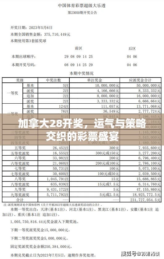 加拿大28开奖，运气与策略交织的彩票盛宴