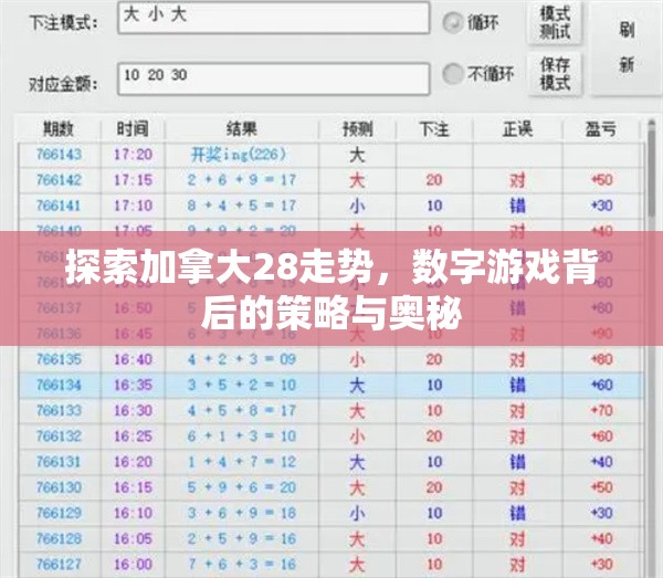 探索加拿大28走势，数字游戏背后的策略与奥秘