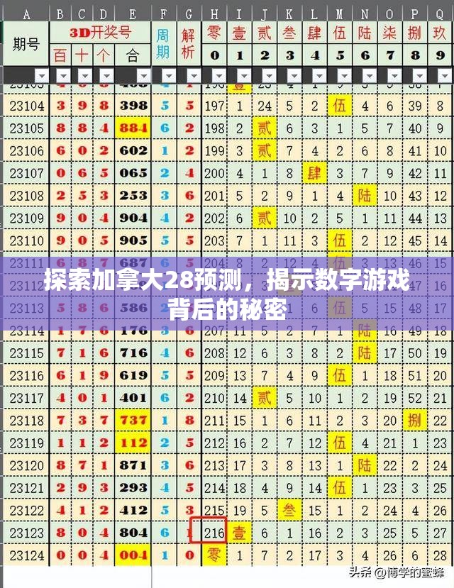 探索加拿大28预测，揭示数字游戏背后的秘密