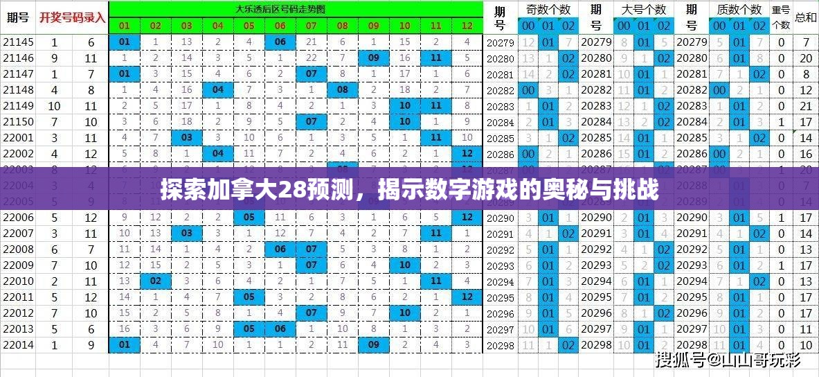 探索加拿大28预测，揭示数字游戏的奥秘与挑战