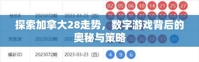 探索加拿大28走势，数字游戏背后的奥秘与策略