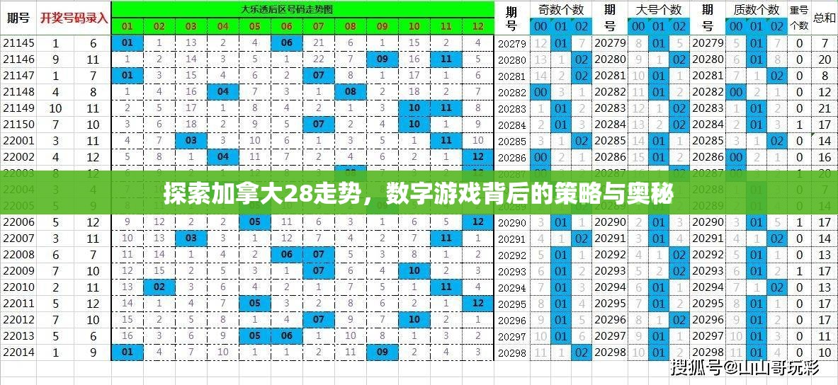 探索加拿大28走势，数字游戏背后的策略与奥秘