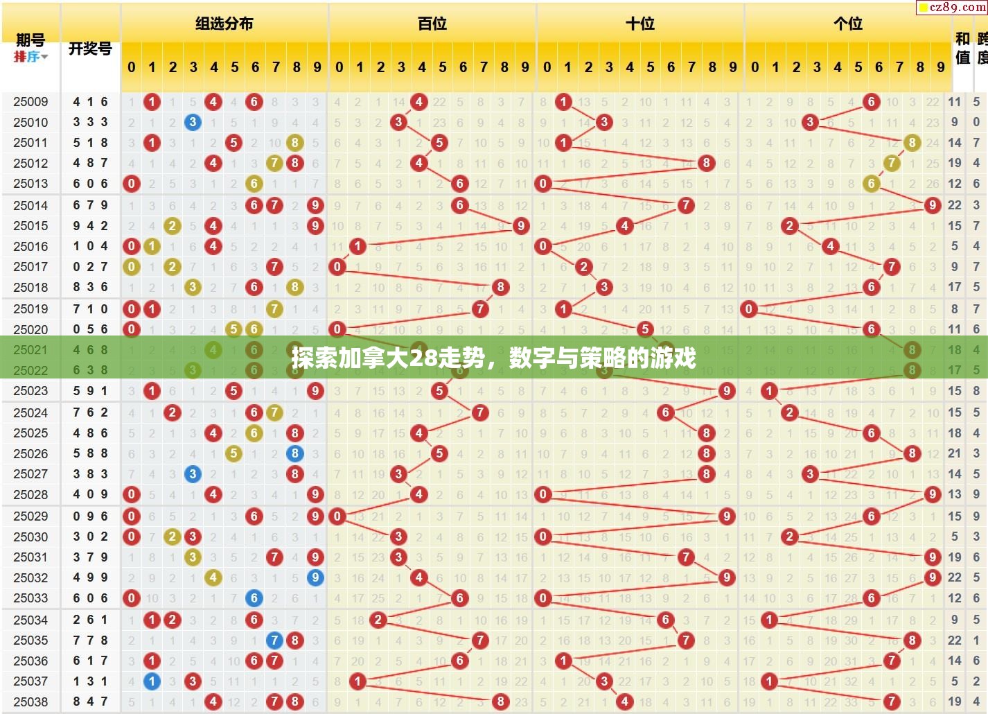 探索加拿大28走势，数字与策略的游戏