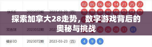 探索加拿大28走势，数字游戏背后的奥秘与挑战